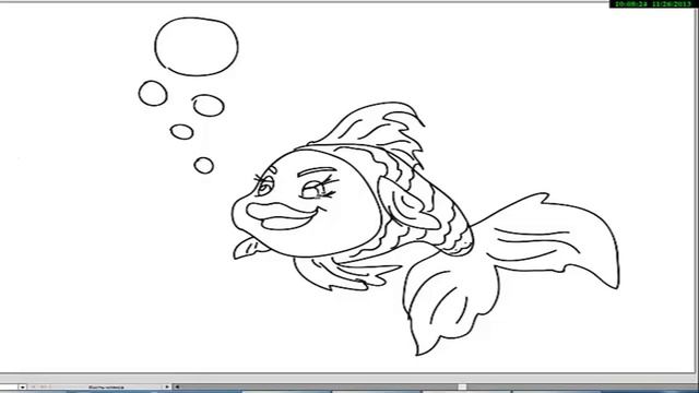 Рисуем рыбку смотреть онлайн