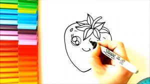 Симпатичный рисунок клубники! Простые рисунки - Как нарисовать картинку с изображением клубники