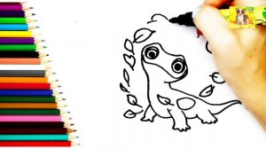 Ящерица рисунок раскраска.Как рисовать Ящерицу.Раскраска Ящерица.