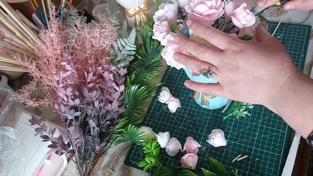 Мыловарение.Готовимся на  8 Марта.Сборка букета  Пионы в гипсовую Вазу?❤️?