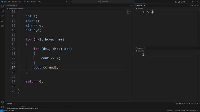 Outstanding Pattern Print Special Programming Concepts | Solid Shape Perfect Square Code | C++ 2024
