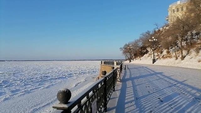 Прогулка по набережной Амура и небольшая политинформация. Хабаровск, 18.01.23