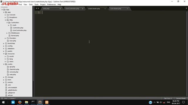 Laravel tutorial step by step 4 Post route and User creation Part 1