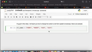 Python tutorial Part 7: Lowercase into capital letters