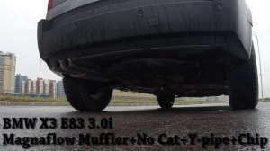 BMW X3 E83 Magnaflow Exhaust 0-100 HUGE SOUND!!!