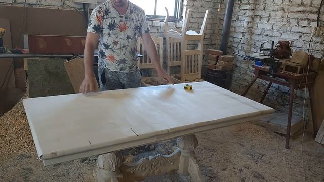 Самодельная раздвижная система для раскладного стола. Размеры стола и стула.