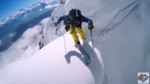 Экстремальный спуск с горы Маттерхорн в Швейцарии"