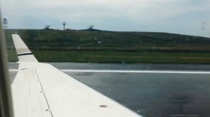 Bombardier Challenger 850 Take-off At Astrakhan and climbing over Volga river.