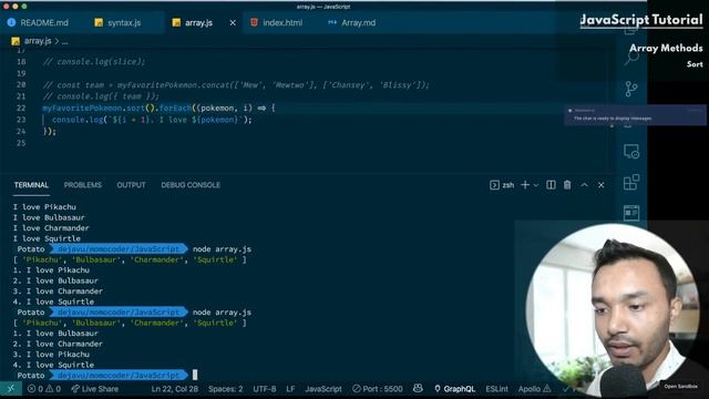 JavaScript Tutorial for Beginners (Array Methods) смотреть онлайн