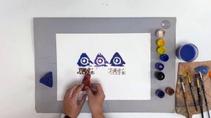 Техника печати, штамп из пластилина