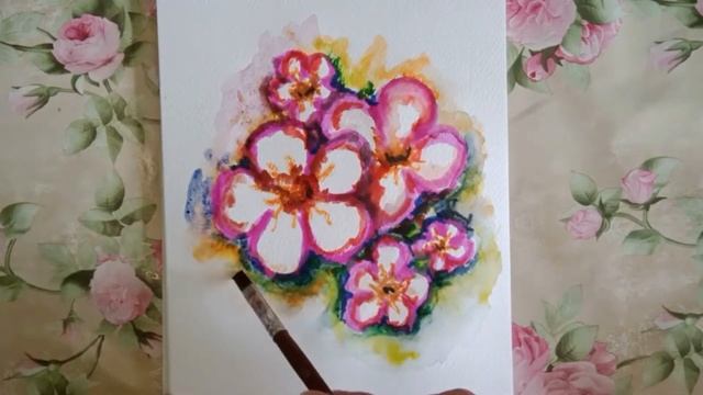 Рисуем цветы акварельными маркерами #drawing #drawings #watercolor смотреть онлайн