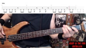 Jump In The Fire by Metallica - Bass Cover with Tabs Play-Along