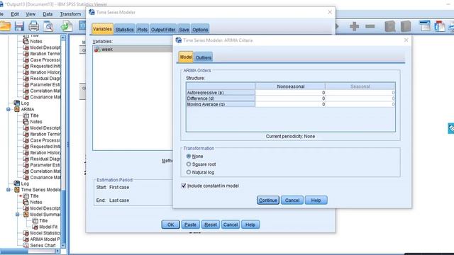 ARIMA modeling (video 3) in SPSS using Forecasting add on
