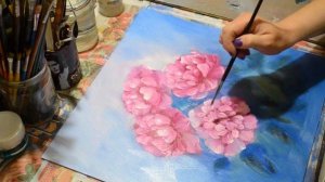 Как легко и быстро нарисовать пионы маслом.