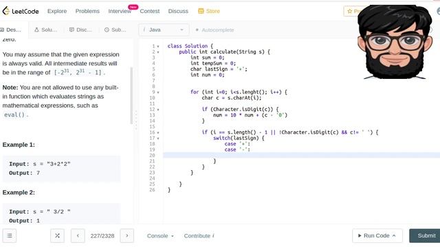 Leetcode Question 227 "Basic Calculator II" in Java смотреть онлайн
