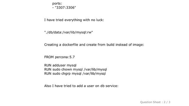 MySQL : Docker-compose : mysqld: Can't create/write to file '/var/lib/mysql/is_writable' (Errcode: смотреть онлайн