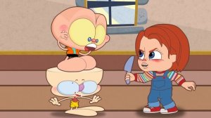 Mongo e Drongo em 3 episódios de terror: It, a Coisa (com Coringa), Granny e Chucky o brinquedo.