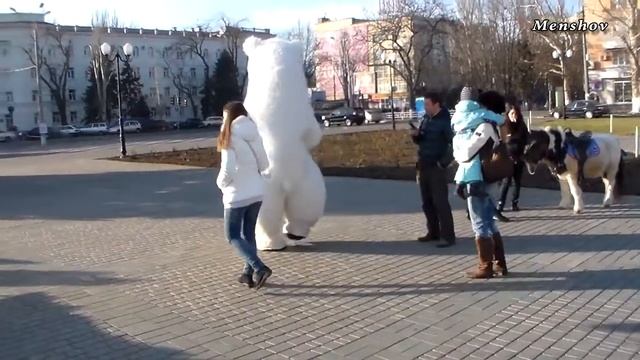 Белый медведь танцует. Прикол