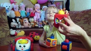 Обзор телефона и кубиков Фишер Прайс. Развивающие игрушки.- educational toys Fisher Price.