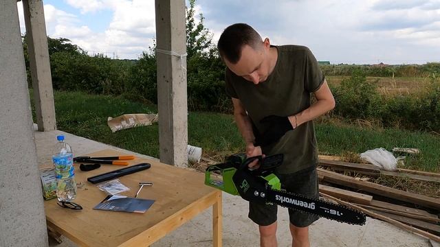Тест цепной аккумуляторной пилы Greenworks GD40CS18. Пилю деревья где будет пруд смотреть онлайн