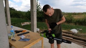 Тест цепной аккумуляторной пилы Greenworks GD40CS18. Пилю деревья где будет пруд