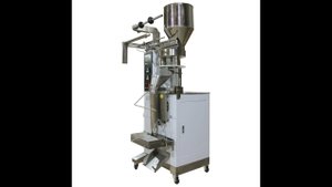 Упаковка крупы гречка на вертикальном упаковочном автомате DXDK 2000 ll с подбоем