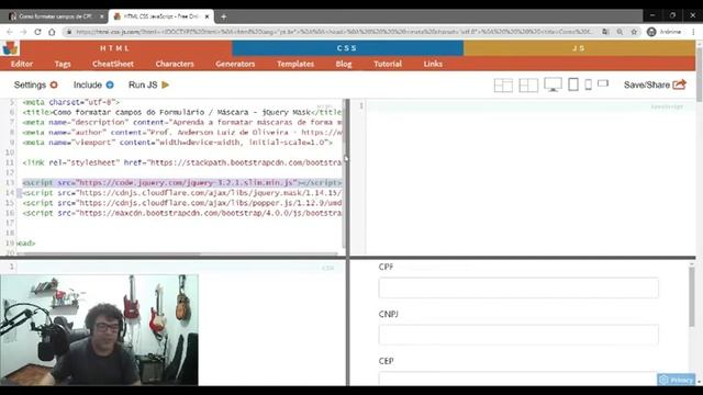 Como formatar campos de CPF, CEP, Telefone e moeda com jQuery (jMask) смотреть онлайн