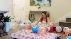 Balloon Challenge sit to pop 50 Balloons with Extreme Popping sounds