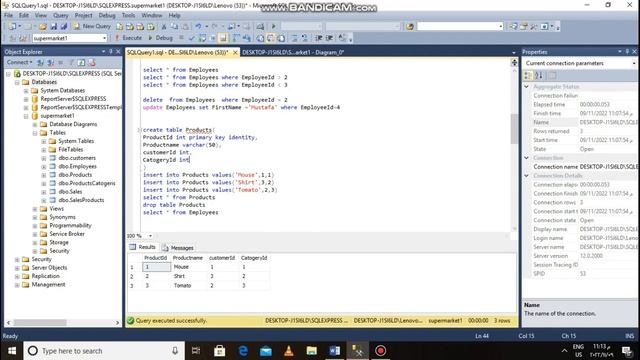 مشروع قاعدة بيانات  Sql Server 2014 عن متجر