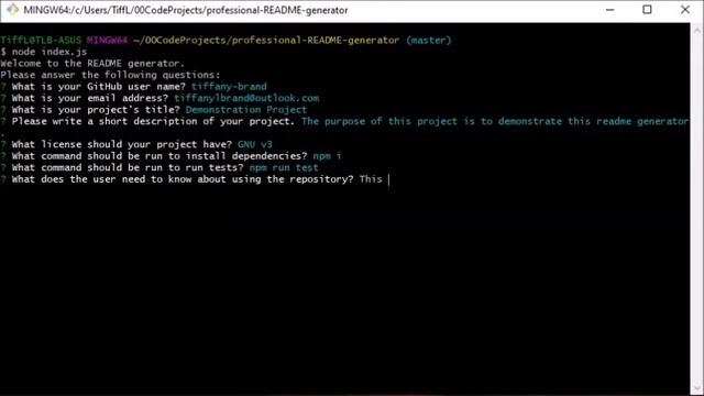 Professional README Generator смотреть онлайн