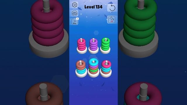 Sort stack level 134 / Puzzle game walkthrough android and iso / brain game tricky puzzle game