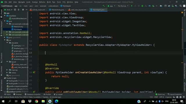 Recycler View Tutorial in android studio | android recyclerview java ...