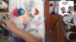Как нарисовать свечу. Рисуем новогодний натюрморт. Как нарисовать Рождество. Рисуем новогодние шары