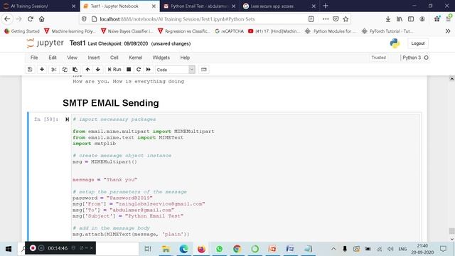 26   Python Sending Email using SMTP