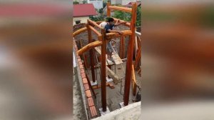 вьетнам , строительство дома в традиционном стиле(крыша без гвоздей).vietnam ,building a house.