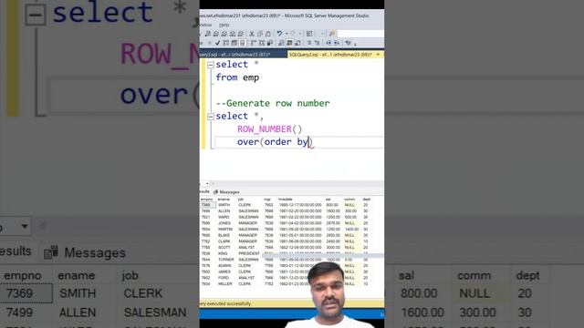 Row number generation for every record #sql #sqlserver #dbms #databasemanagement