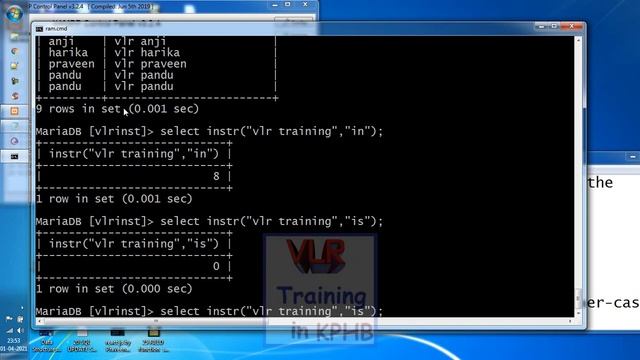 INSTR,INSERT,LCASE,LEFT,LENGTH,LOCATEt  functions  sql videos in telugu 29