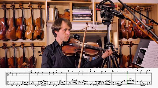 Viola E minor melodic SCALE, Play through (♩ = 100) TEACHER / ACCOMPANIMENT смотреть онлайн