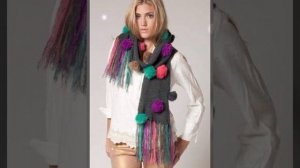 Crochet patchwork scarf, Mini shawls with colorful crochet pattern, Ladies winter fashion scarf