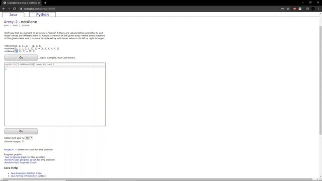 Array-2 (notAlone) Java Tutorial || codingbat.com
