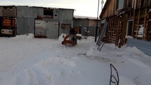 Уборка снега КМЗ-012 Снегоротором