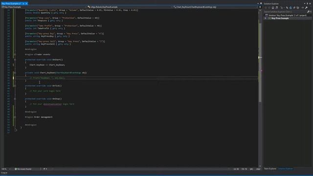 cTrader Key Press Events API Example
