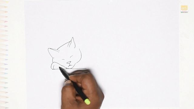 Cat sleeping drawing | Outline drawing | How to draw A Cat in deep sleeping step by step #artjanag смотреть онлайн
