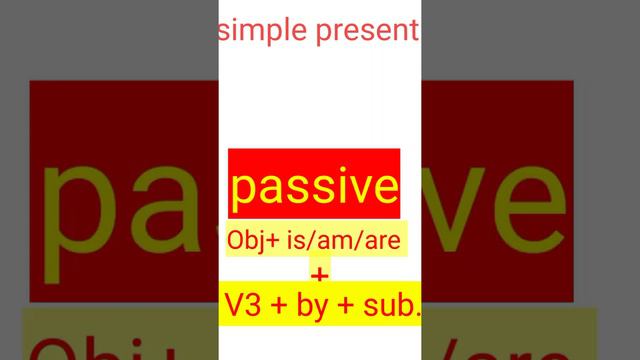 active  and passive voice  formula |#short