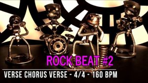 160 BPM - Rock Beat #2 - 4/4 Drum Beat - Drum Track