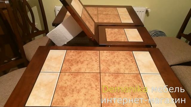 Обеденный стол и стулья -Т 13301/С 12298 DERBY BROWN/ плитка 2 тона. ДМ-30014