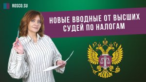 Новые вводные от высших судей по налогам