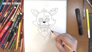 How to draw Nightmare Foxangle Plush, Как нарисовать Кошмарного Фоксангла Плюш