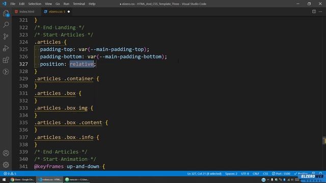 [Arabic] HTML & CSS Template Three 2021 - #10 - Articles Section Part 1