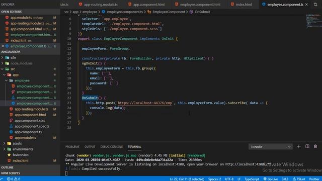 Enable cors in .net core Web API 3.0 and insert data in database in Angular 9 | Part - 3 смотреть онлайн